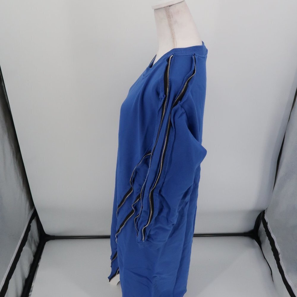 Tov Holy Blue Sweatshirt Dress w Zipper Detail Size 42-Oversized Large  NWT - Picture 7 of 16